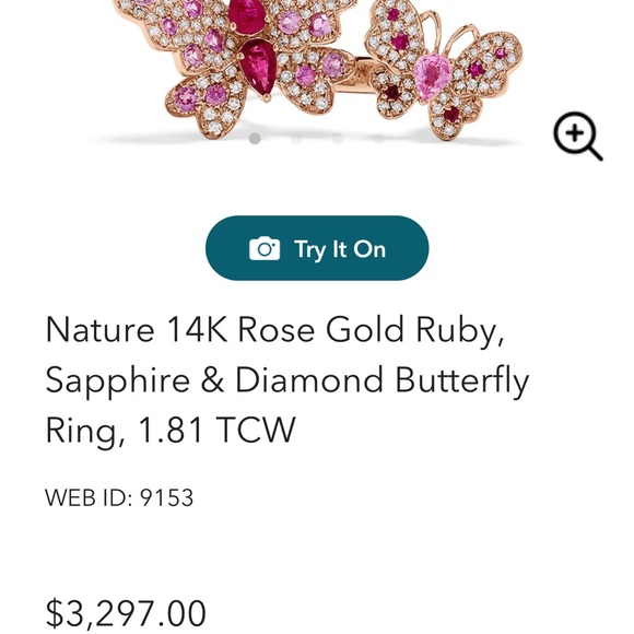 Effy ruby sapphire and diamond butterfly ring - Picture 3 of 14